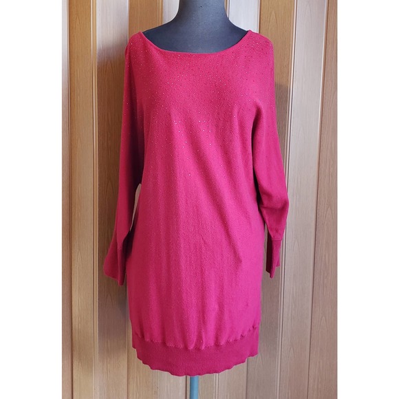 ELLE size medium red 3/4 sleeve sweater - Picture 1 of 6
